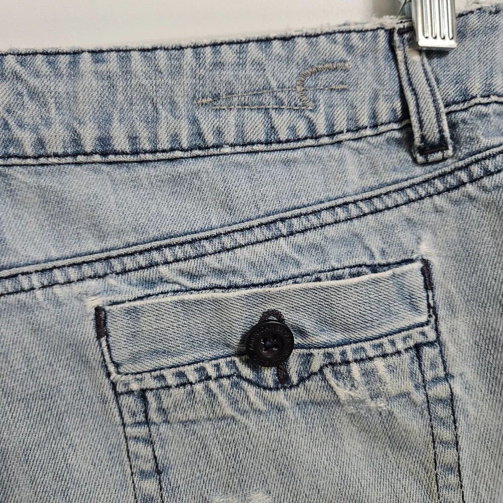 Y2K American Eagle Cargo 4 Pocket Shorts Womens 8 Low Rise‎ Button Fly Distress